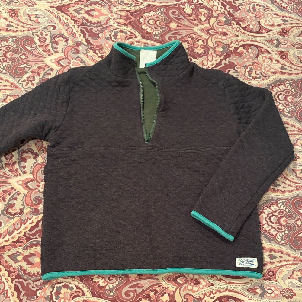 J crew Crewcuts (not Factory) half- zip quilted Sweater (8-9)